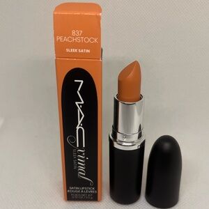 New MAC MACximal Sleek Satin Lipstick PEACHSTOCK 837 - Full Size .12ozm